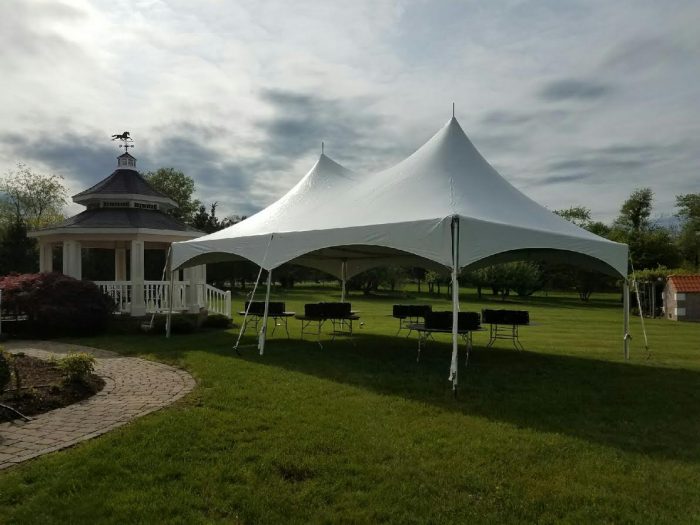 Clean party tent prepared with professional tent washing services in Hillsborough Township, NJ