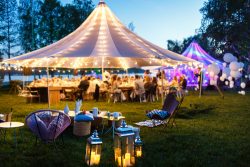 Colorful,Wedding,Tents,At,Night.,Wedding,Day.