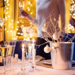 Christmas,Or,New,Year,Party,Table,With,Champagne.,Three,Persons